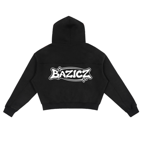 BAZICZ GAFFITTI Zip-Up Boxy Hoodie