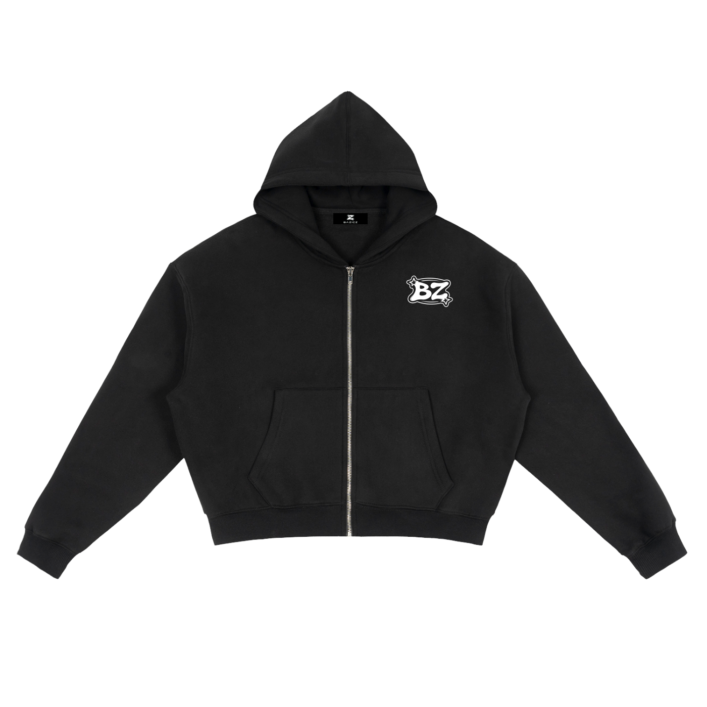 BAZICZ GRAFFITTI Zip-Up Boxy Hoodie