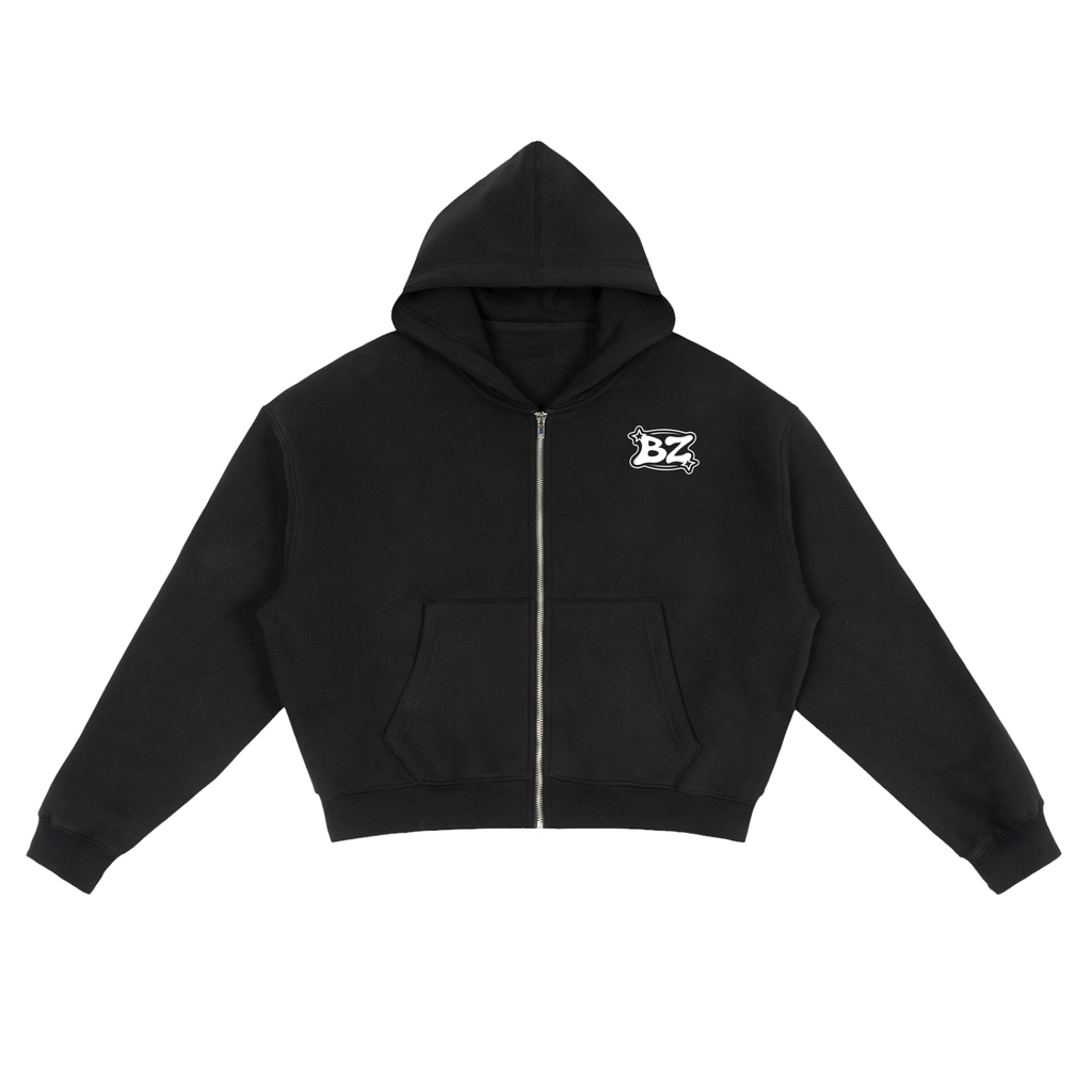 BAZICZ GAFFITTI Zip-Up Boxy Hoodie
